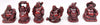 JapanBargain 3578, Set of 6 Mini Laughing Buddha Statues, 2-Inch Rosewood Color Feng Shui Happy Buddha Figurines for Good Luck, Wealth, and Home Office Decor -Like New