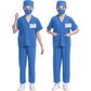 Mizzuco Doctor Costume For Kids,Toddler Nurse Scrubs Halloween Dress Up Cosplay For Boys Girls 3-12 Years (Blue, S-110Cm/3-4Yrs)