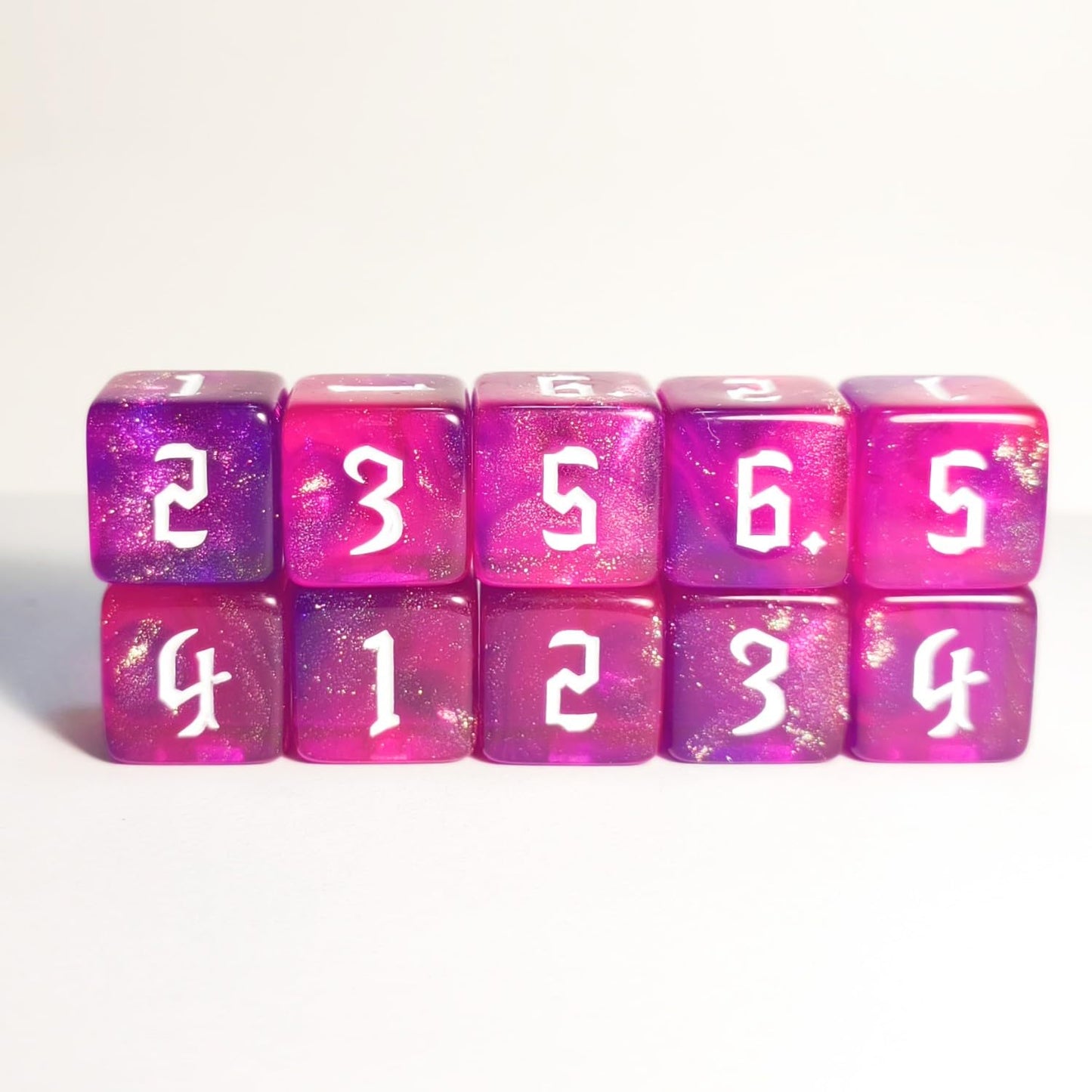 10 Pc D6 Dice 16Mm Acrylic Dice Set For Rpg Mtg Dnd Dice Table Games And Board Games (Pink)