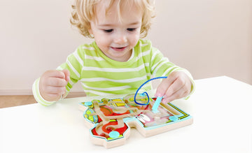 Award Winning Hape Choo Choo Tracks Kid'S Magnetic Wooden Maze Puzzle, L: 7.7, W: 0.8, H: 6.1 Inch