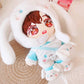 Niannyyhouse Doll Dressup 7.8In/20Cm Plush Doll Clothes Blue Dog Suit Stuffed Figures Toys Accessories