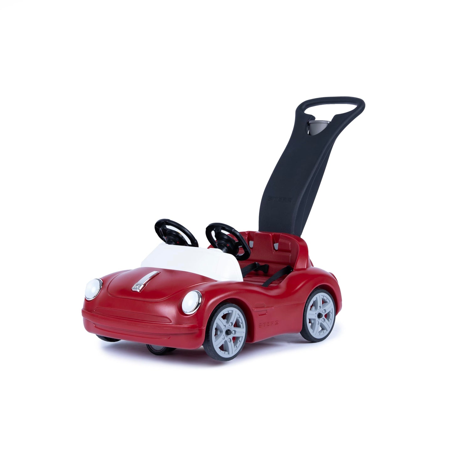 Step2 Side-by-Side Push Around Roadster  Kids Push Car  2 Seat Ride On Car  Seat Belts & Horn  for Toddlers 1.5-4 Years Old  Red
