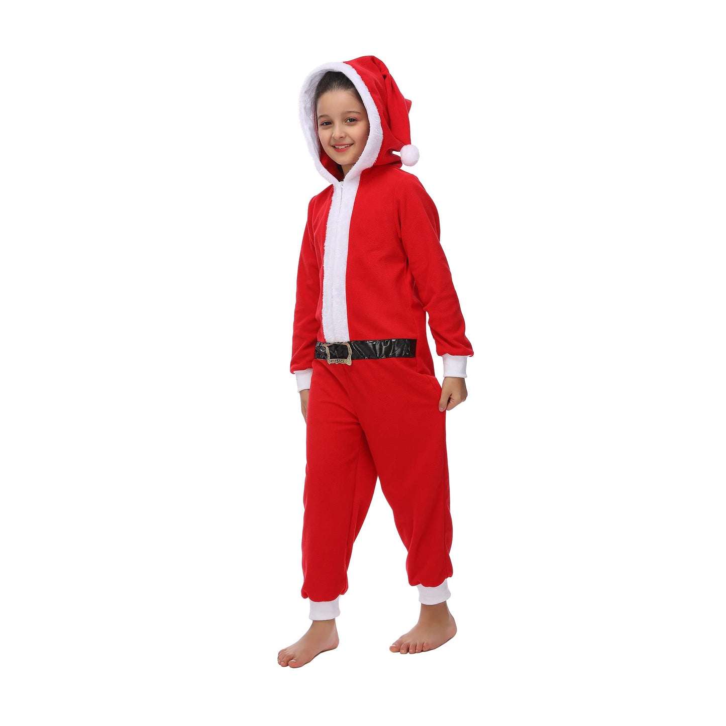 Wizland Kids Santa Onesie One Piece Santa Costume Unisex Christmas Costume Girls Boys Halloween Onesie 4-6