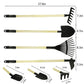 Cheerbank 7Pcs Kids Gardening Tools, Long Shovel, Rake For Leaves, Spade, Hoe, Steel Heads & Real Wood Handle, Yard Tools For Ch
