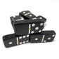 Marion Domino Double Six Black In Dovetail Jointed Sheesham Wood Box - Jumbo Tournament Size W/Spinners