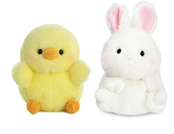 Aurora Bundle Of 2 5' Beanbag Stuffed Animals: Chickadee Chick And Bunbun Bunny