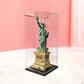 Thickened Clear Acrylic Display Case Assemble Box Storage Stand For Lego 21042 Liberty Statue Figures With Black Wood-Plastic Ba