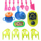Kids Kitchen Playset with Utensils & Stove  Pretend Play Cooking Set for Toddlers, Plastic Kitchen Accessories Toy Set with Pot
