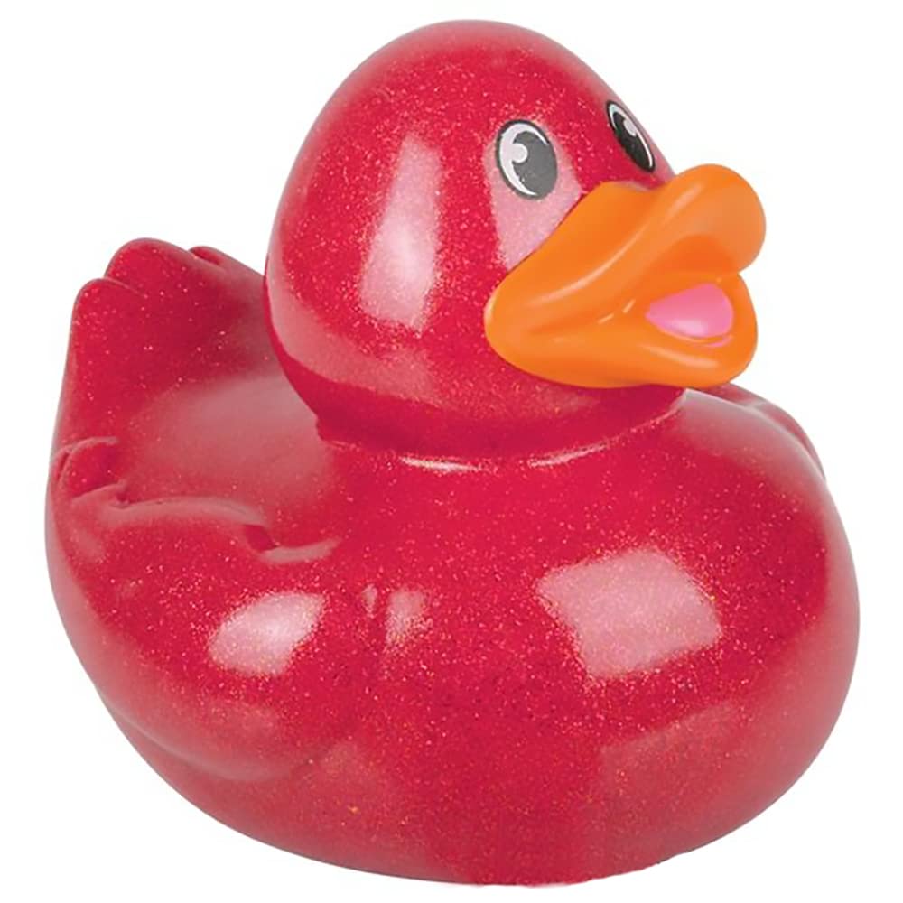 The Dreidel Company Glitter Rubber Duck Toy With Sound Assortment Duckies For Kids, Bath Birthday Gifts Baby Showers Summer Beach And Pool Activity, 6' (Single)
