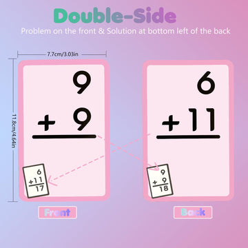 4 Packs Of 144 Pcs Multi Math Flash Cards, Math Manipulatives Addition Subtraction Multiplication Division Flashcards With 2 Dry