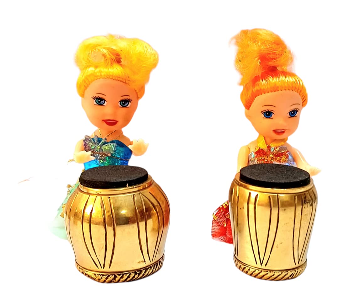 Jagrishti Toys Brass Miniature Music Set For Kids Girls (Set Of 2 Tabla)