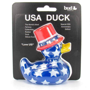 Usa (Patriotic) Rubber Duck By Bud Ducks | Elegant Gift Packaging - Love Us! | Child Safe | Collectable