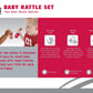 MasterPieces NCAA Ohio State Buckeyes, Natural Wood, Non-Toxic, BPA, Phthalates, & Formaldehyde Free, Baby Rattle, 2 Pack