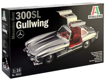 Italeri 3612S 3612S-1:16 Mercedes-Benz 300 Sl Gullwing, Model Building, Building Kit, Stand Model Making, Crafts, Hobby, Gluing, Plastic Kit, Unpainted