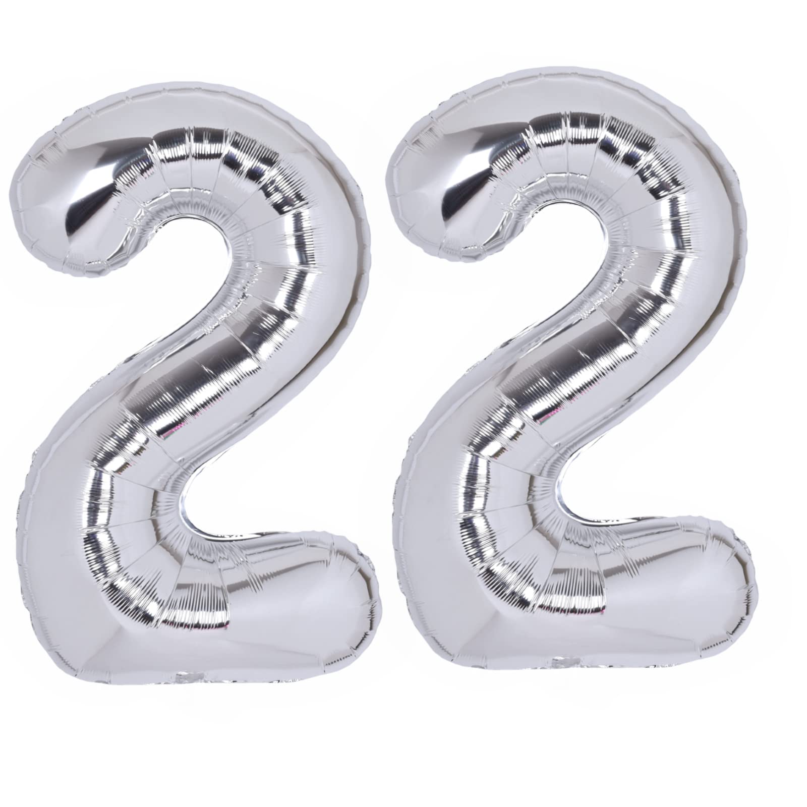 40 Inch Number 22 Balloon Silver Jumbo Giant Big Large Number 22 Foil Mylar Silver Balloons 22Th Birthday Party Anniversary Deco