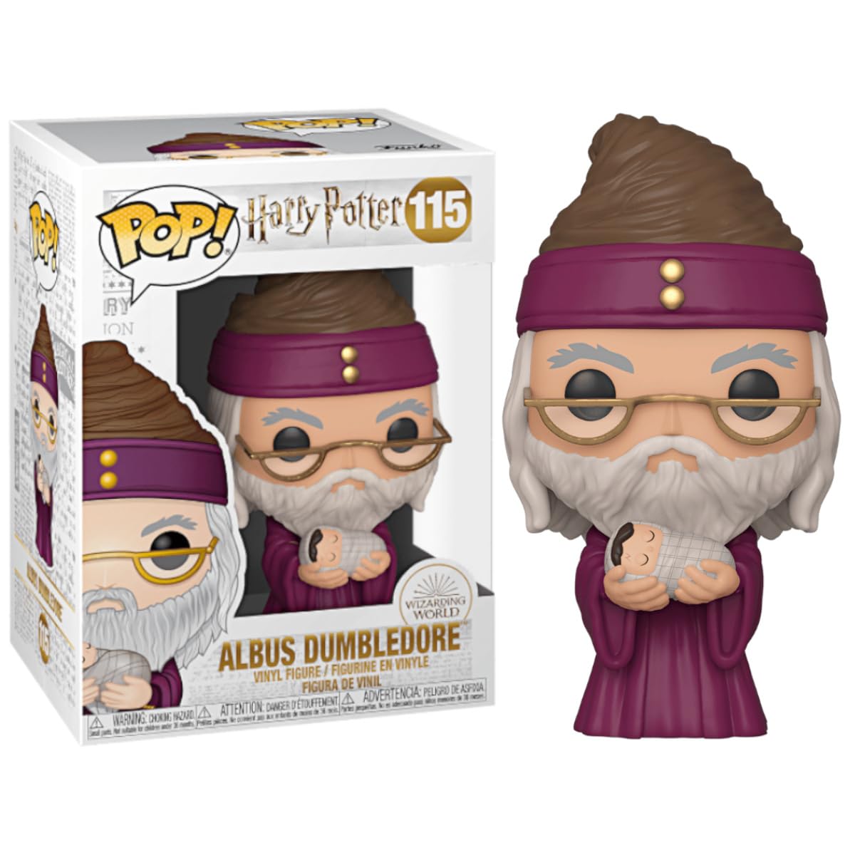 Funko Pop! Harry Potter - Dumbledore with Baby Harry, 3" Vinyl Figure, Maroon, Model 48067