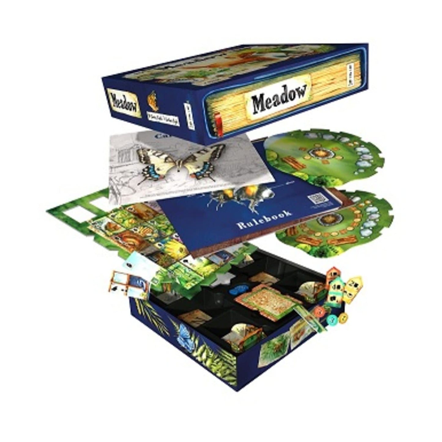 Rebel Studio Meadow Board Game - Nature Drafting & Set Collection, 12"x12", Multicolor, 1-4 Players, Ages 10+, 60-90 Min Playtime
