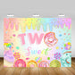 Mocsicka Donut Two Sweet Birthday Backdrop Sweet Candy Second Birthday Party Decorations Background Cake Table Banner Happy 2nd