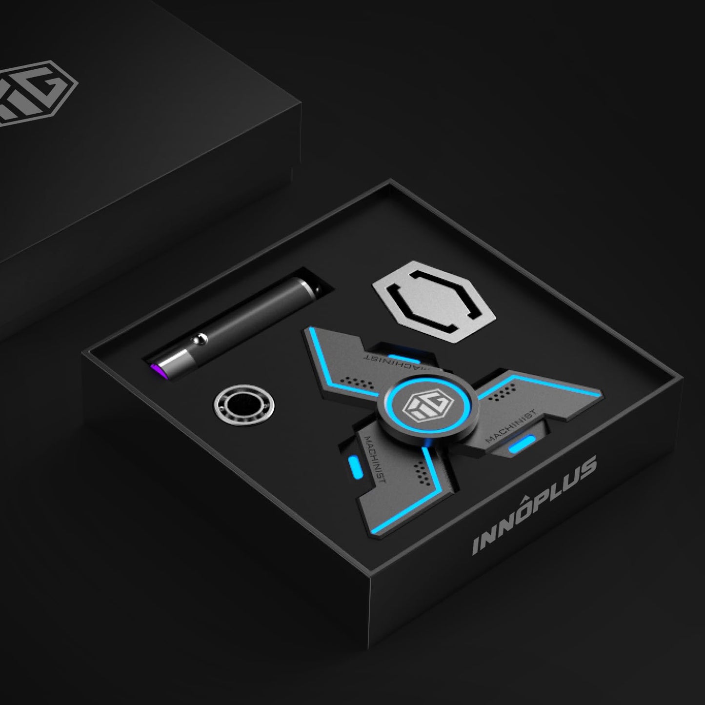 Fidget Spinners  INNPLUS Fidget Spinners for Kids  Fidget Toys  Fidgets for Kids Metal Fidget Spinner with Luminous Light Stress Relief  Spinner Absorb Light Then Release in Dark