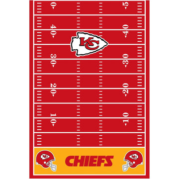 Kansas City Chiefs All Over Print Plastic Table Cover - 54 x 96 (1 Pc.) - Vibrant Design & Durable Plastic Material - Perfect fo