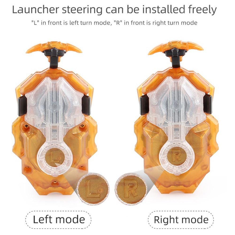 Bey Battling cutting edge Burst Launcher and Grip  B-184 Left Right Spin String Launcher Grip DB Layer System Compatible with All Bey Burst Series - Golden