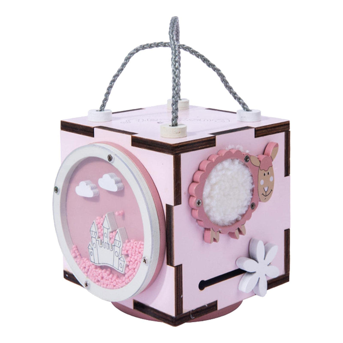 Lyla Kids Busy Activity Cube Busy Board Montessori Toy Kids Learning Toys Pink