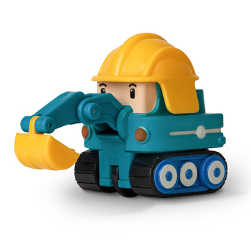 Robocar Poli, Poke DIE-CAST Metal Toy Cars, Excavator Construction Vehicle Toys (Non-Transforming Diecast Figure Vehicles), Kids