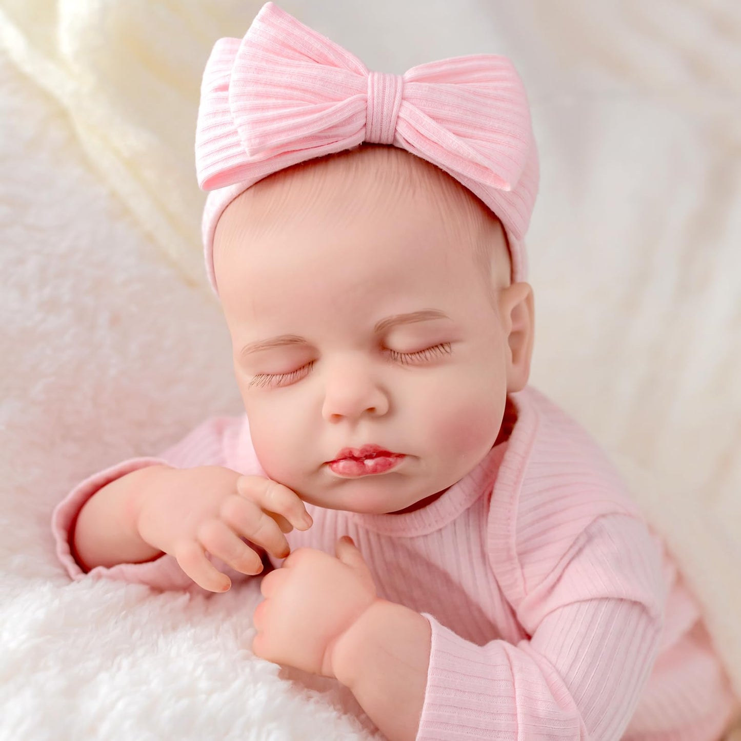 Spicimomo Realistic Reborn Baby Dolls, 18-Inch Lifelike Newborn Girl Doll With Feeding Toy Set, Gift For Kids 3+