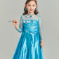 Sototoo Elsa Costume Long Sleeves Princess Dress Queen White Costume Cosplay Dress Up With Accessories Halloween (Blue 2,7-8Year