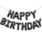Accevo Black Happy Birthday Balloons Banner For Kids 16 Inch Foil Happy Birthday Sign Banner Letters Balloon 3D Happy Birthday B