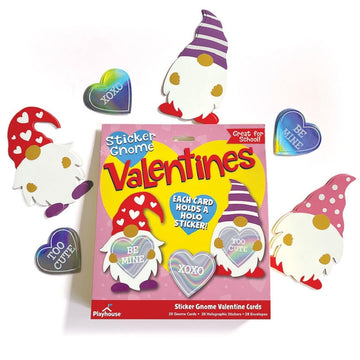 Playhouse Sweet Gnome Heart Sticker 28 Card Super Valentine Exchange Pack for Kids