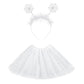 Lainlight Christmas White Tutu For Girls 3 Layered Princess Sparkly Tulle Tutu Skirt Set With Snowflake Headband For Party Dress