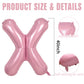 40 Inch Pink Letter Balloons, Large X Letter Balloons Foil Helium Balloon, Foil Big Single Alphabet X Balloon, Pink Letters for
