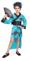 Childs Teal Dragon-Lady Costume, Small