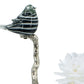 Benjara BM285005 15 in. Sue Accent Decor Figurine Bird on a Branch Flower - Black & Silver
