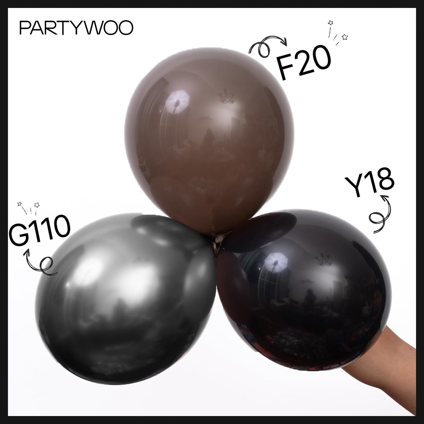 Partywoo Black Balloons, 100 Pcs Black Balloons Different Sizes Pack Of 36 Inch 18 Inch 12 Inch 10 Inch 5 Inch For Balloon Garland As Birthday Decorations, Wedding Decorations, Party Decorations