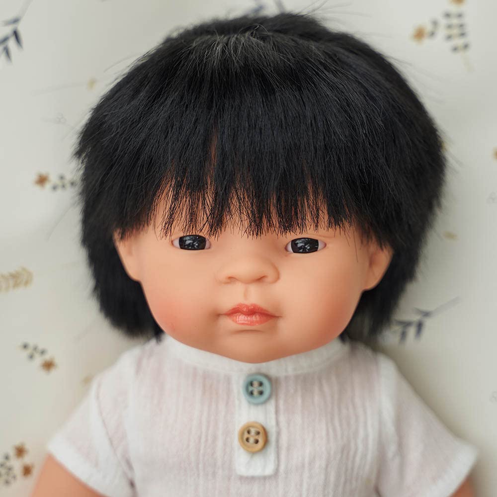 Miniland Doll 15'' Asian Boy (Box) - Made In Spain, Anatomically Correct, Quality