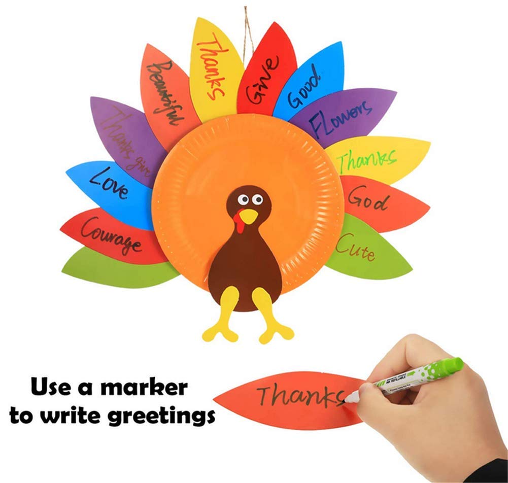 Turkey Craft Kits Thanksgiving & Autumn |Thankful Turkey Making Kit |DIY Festive Fall Thanksgiving Party Game |Door Hanging Orna