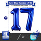 BBPOOL Navy Blue Foil Mylar Balloon Numbers 17, 40 Inch Large Birthday Party Decoration