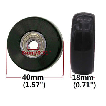 Oro 1 Pair Luggage Wheels Replacement 40 * 18Mm Case Wheels With 8Mm(0.31') Bearings Wheels For Suitcase And Inline Outdoor Skate And Caster Board