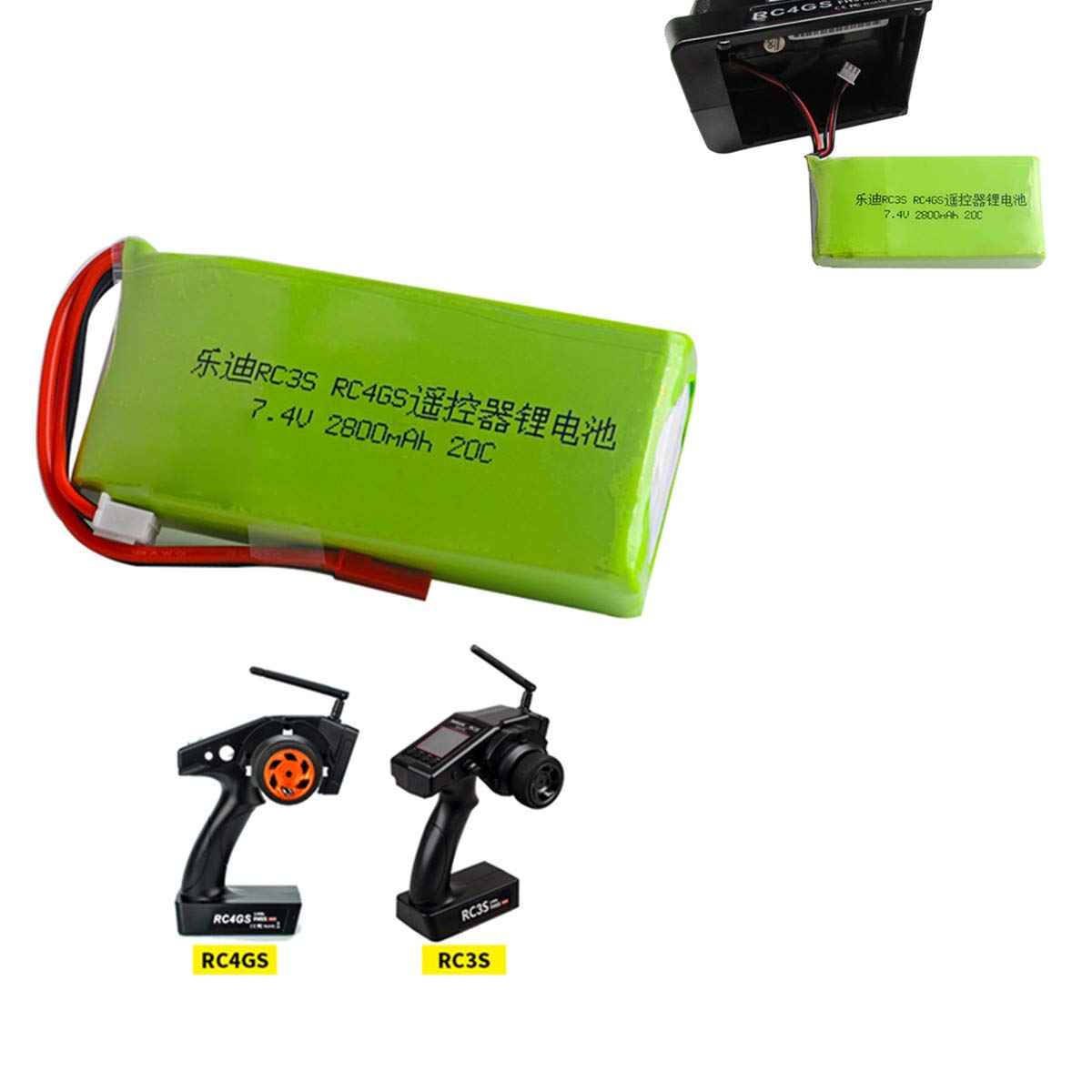 7.4V 2800mah 20C Lipo Battery Li-Polymer 2S for Radiolink RC3S RC4GS RC6GS Transmitter Reomote Controller