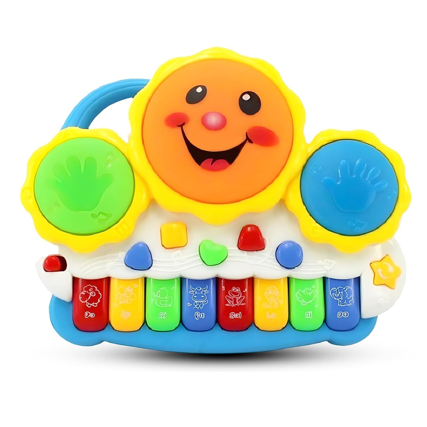 Kammateswara Drum Keyboard Musical Toys For Kids  Baby Piano With Flashing Lights, Animal Sound And Songs  Early Learning Musi
