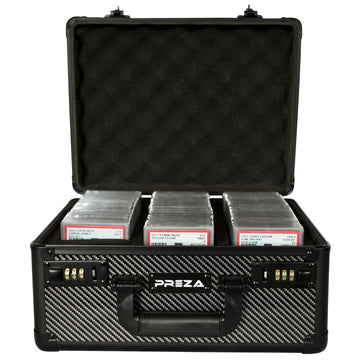 Preza Graded Card Storage Box - Premium Trading Card Case For Graded Sports And Tgc Collectibles - Carbon Fiber Slab Case Storage (Large)