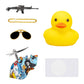 Wonuu Rubber Yellow Duck Car Ornaments Cool Duck Car Dashboard Decorations With Propeller Helmet Sunglasses (Underwater World-Yellow G)
