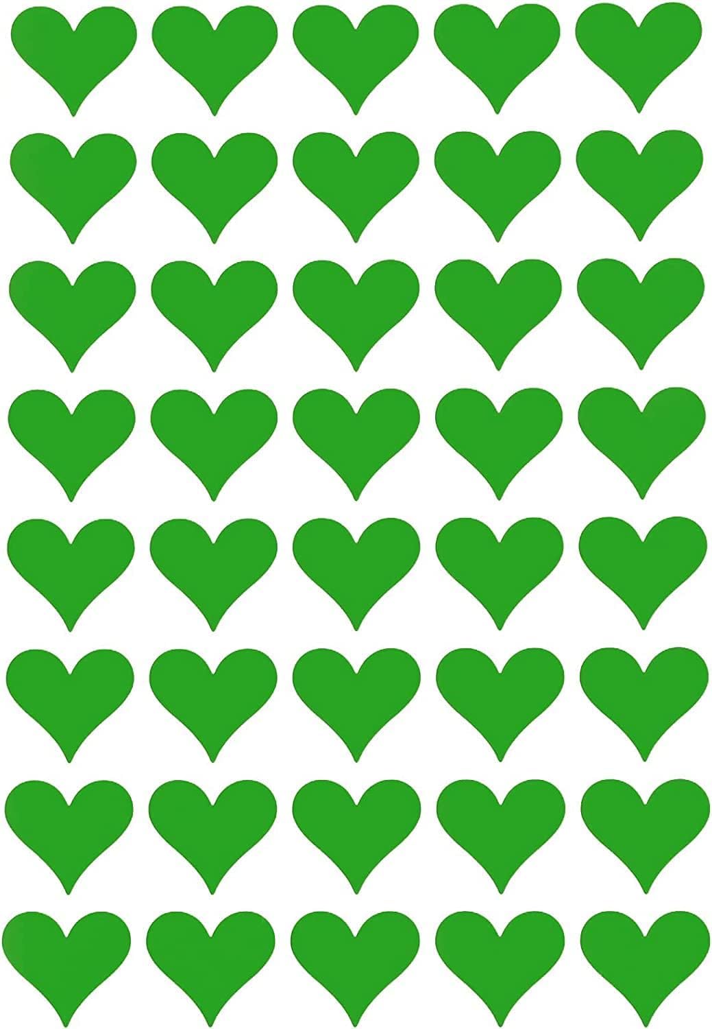 19Mm (3/4 Inch) Green Heart Sticker Sheets Crafting Labels For Decorations And Party Supplies - 4320 Pack By Royal Green