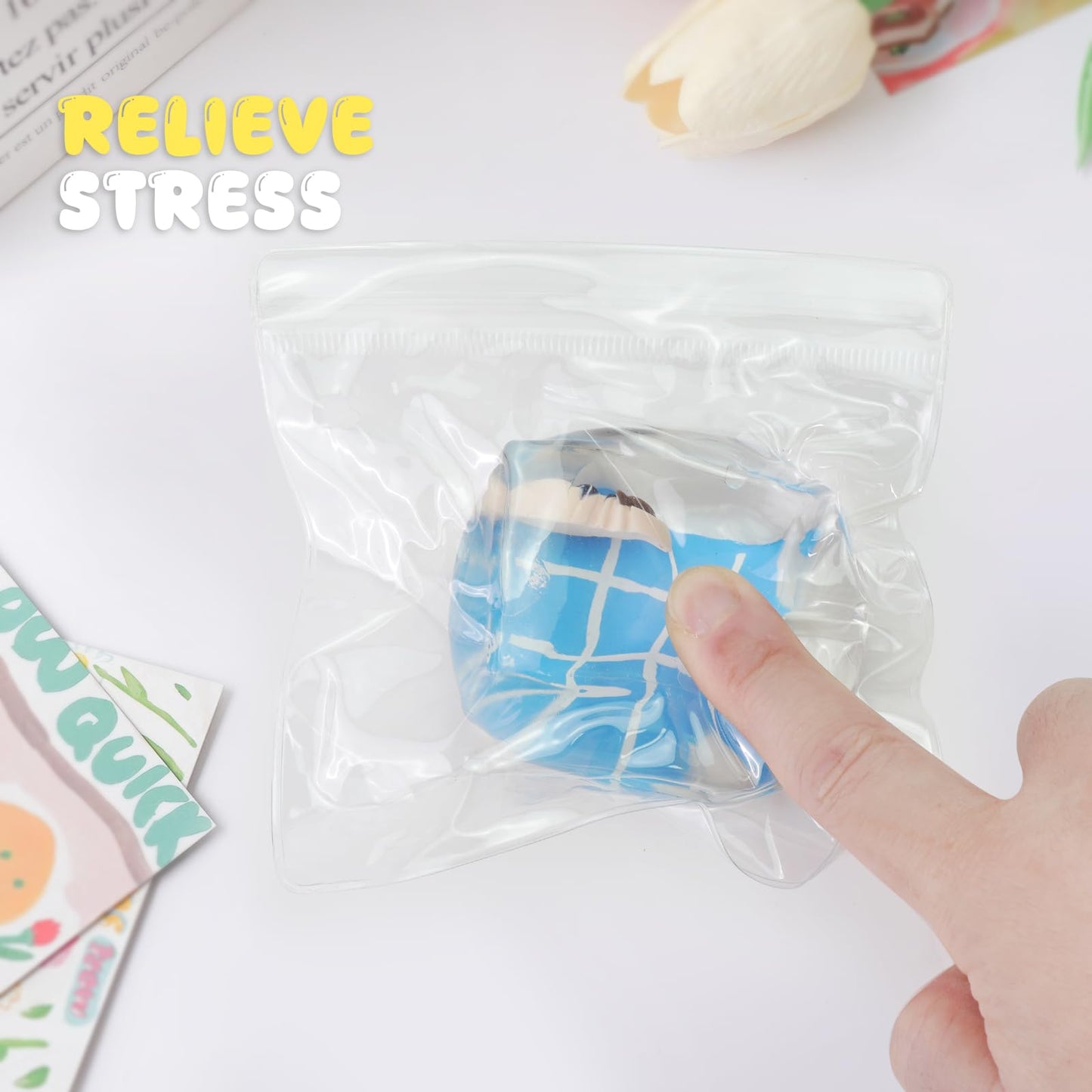 Taba Squishy Stress Cube Fidget Toys  Squeeze Toys Cat Paw Cute Kawaii  Sticky Squishy Fidget Toys Silicone Squeeze Toy for Stress Relief Cute Soft Toys Best Gift for Anniversary (Pool)