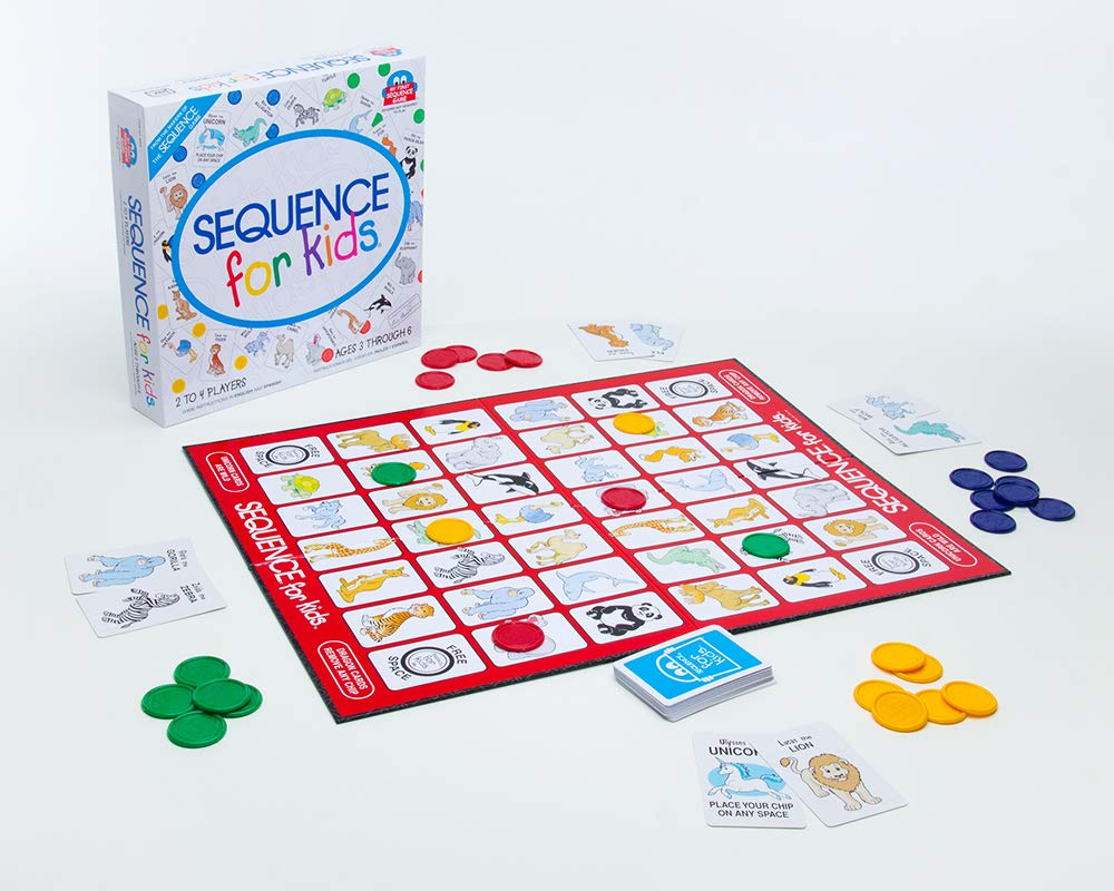 Jax Sequence for Kids - Cardboard Game, Model 8001, Basic Size, White Color