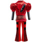 D.O.T Girls Rise Red Costume Includes Red Heart Jacket Shirt Flared Pants Wig Gloves 5Pcs Halloween Princess Dress Up 3-14Y (Red, 3-4Years)