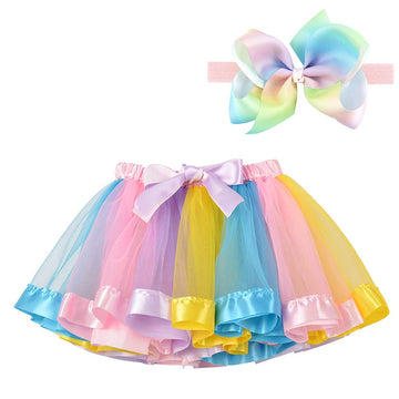 Bgfks Layeredtulle Rainbow Tutu Skirt For Newborn Baby Girls 1St Birthday Photography Outfit Sets. (Light Rainbow, 0-24 Months)