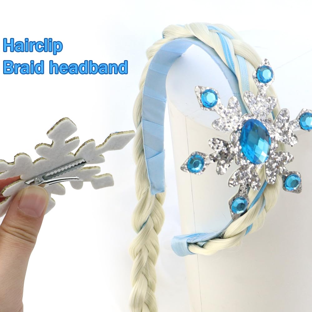 1 Pack Girls Costume Wig Princess Dress Up Braided Wigs Polyester Wig With Braid Long Hair Princess Rapunzel Hairpiece Long Hair